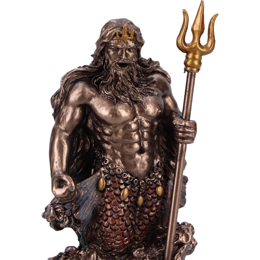 Poseidon God of the Sea Mini Bronze Figurine