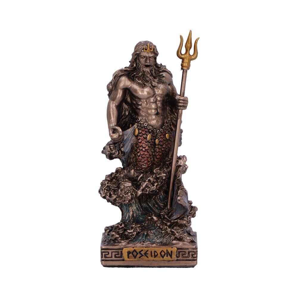 Poseidon God of the Sea Mini Bronze Figurine