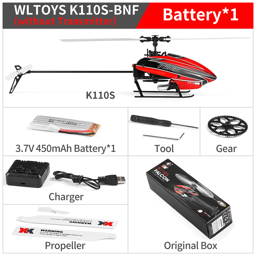 WLtoys XK Blast K110S Falcon 6CH 3D 6G Brushless Motor Helicopter