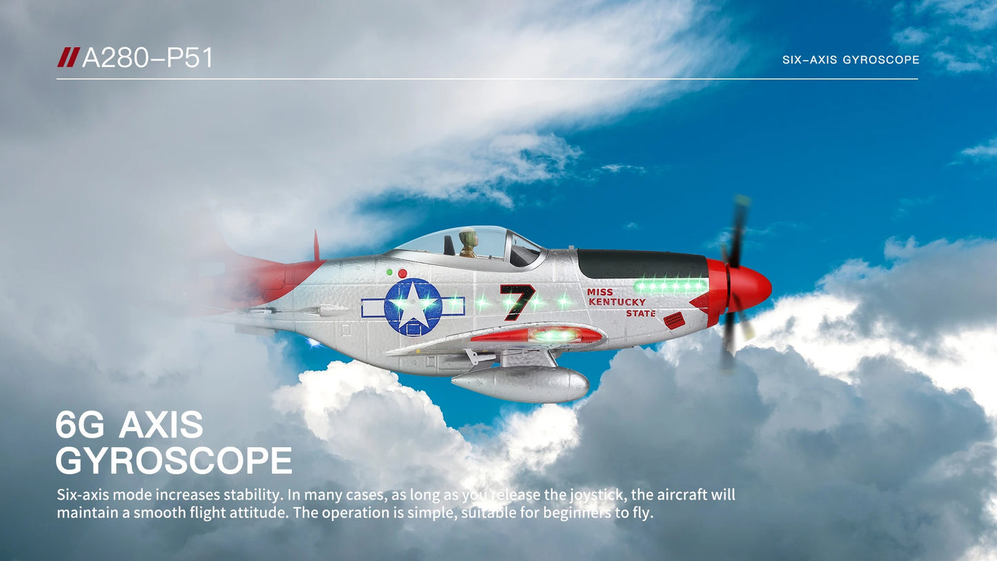 XK A280 P-51 Mustang "Bunnie" Brushless RC Plane