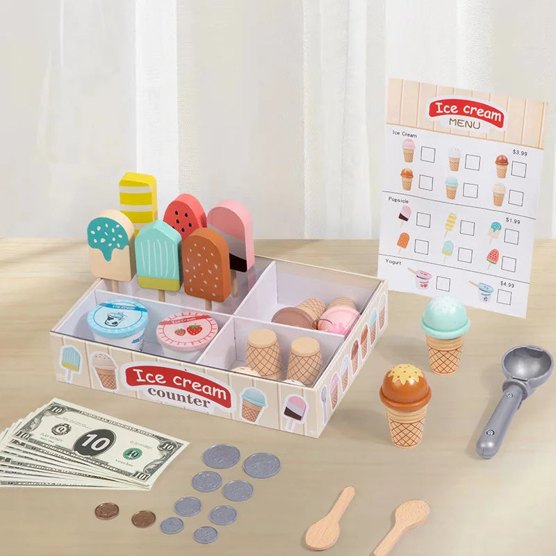 Innoplay Montessori Wooden Ice Cream Counter