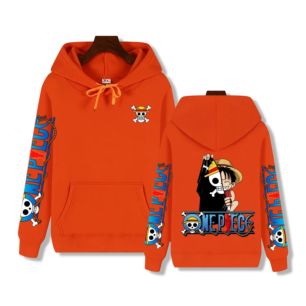 One Piece Luffy print Cotton Hoodie