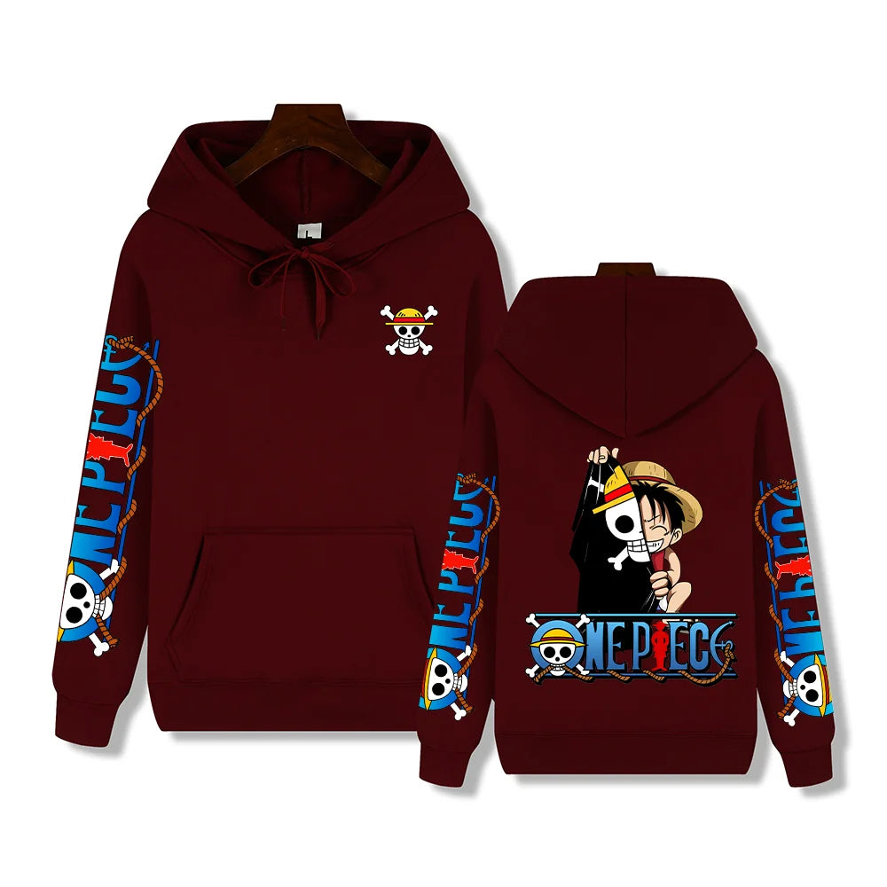 One Piece Luffy print Cotton Hoodie