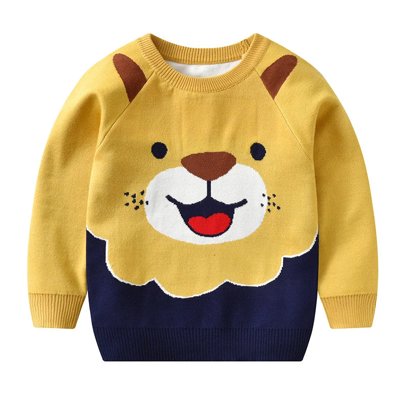 Children's Gold Teddy Bear Print Sweater