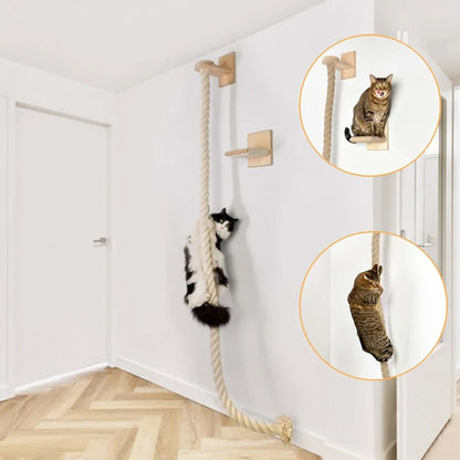 PetCraft Wall Mounted 140cm Sisal Rope Cat Climber Tree Scratching Post