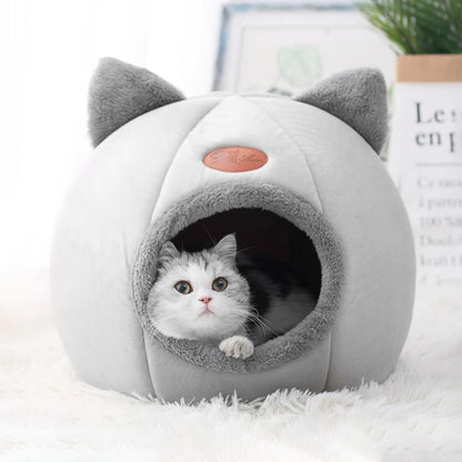 Deep Sleep Fleece Lined Cat Cave Bed