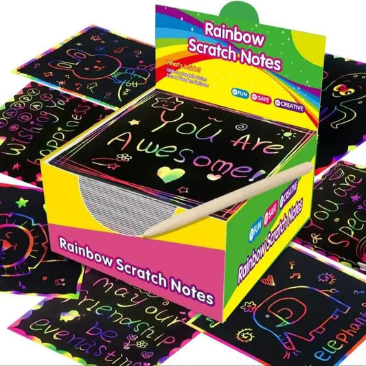 DIY Magic Paper Rainbow Scratch Notes | 100 Sheets