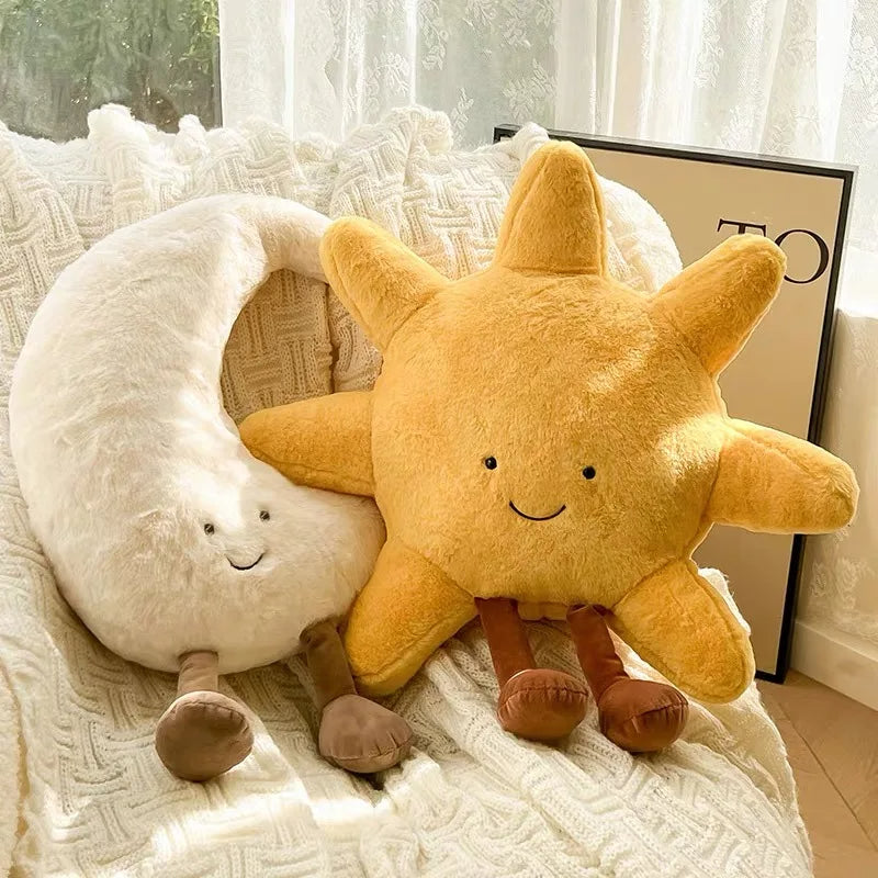 Smile Face Moon & Sun Plush Cushion