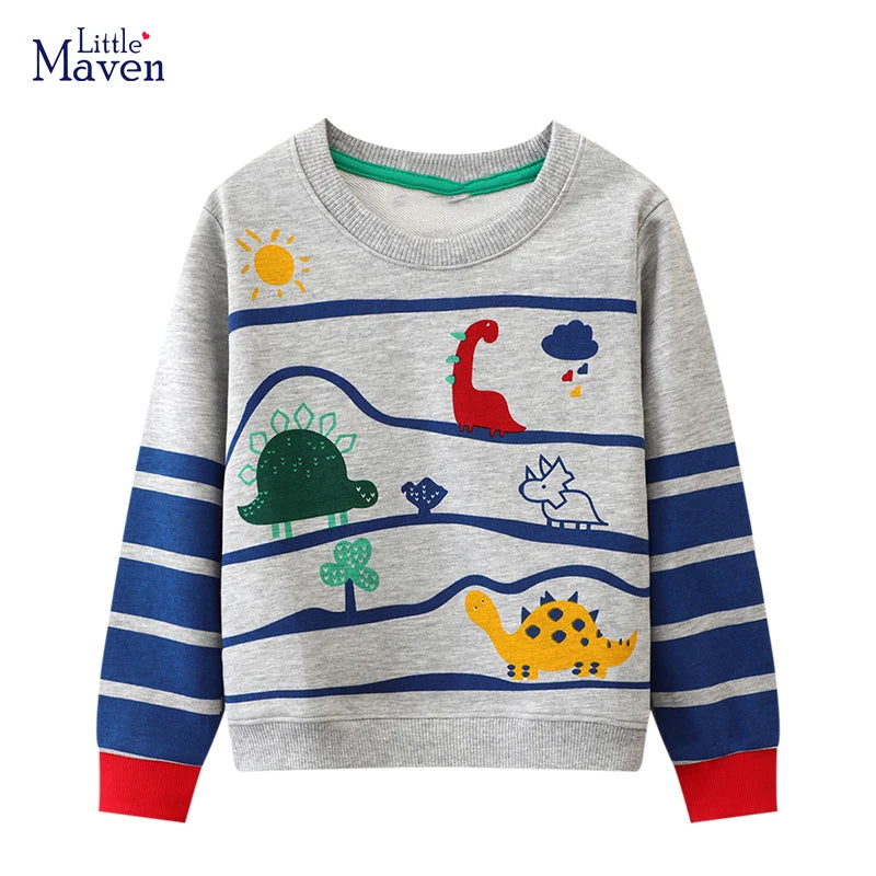 Little Maven | Cartoon Dinosaur Sweatshirt