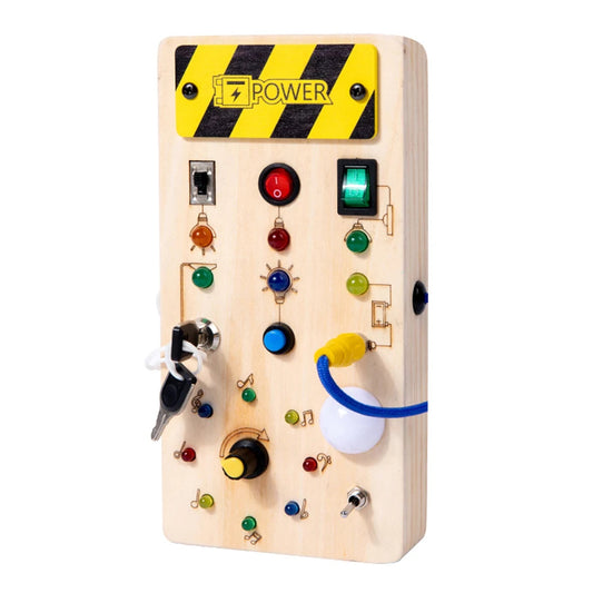 Busy Board Wooden Sensory LED Light Switch Control Board