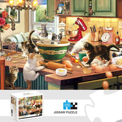 1000 Pieces Kitchen Cat Jigsaw Puzzle