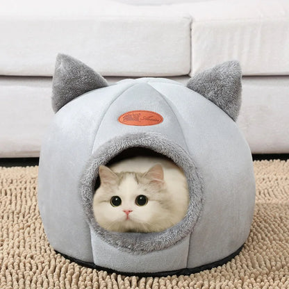 Deep Sleep Fleece Lined Cat Cave Bed