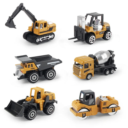 6 Piece Diecast Set Engineering Construction Vehicles