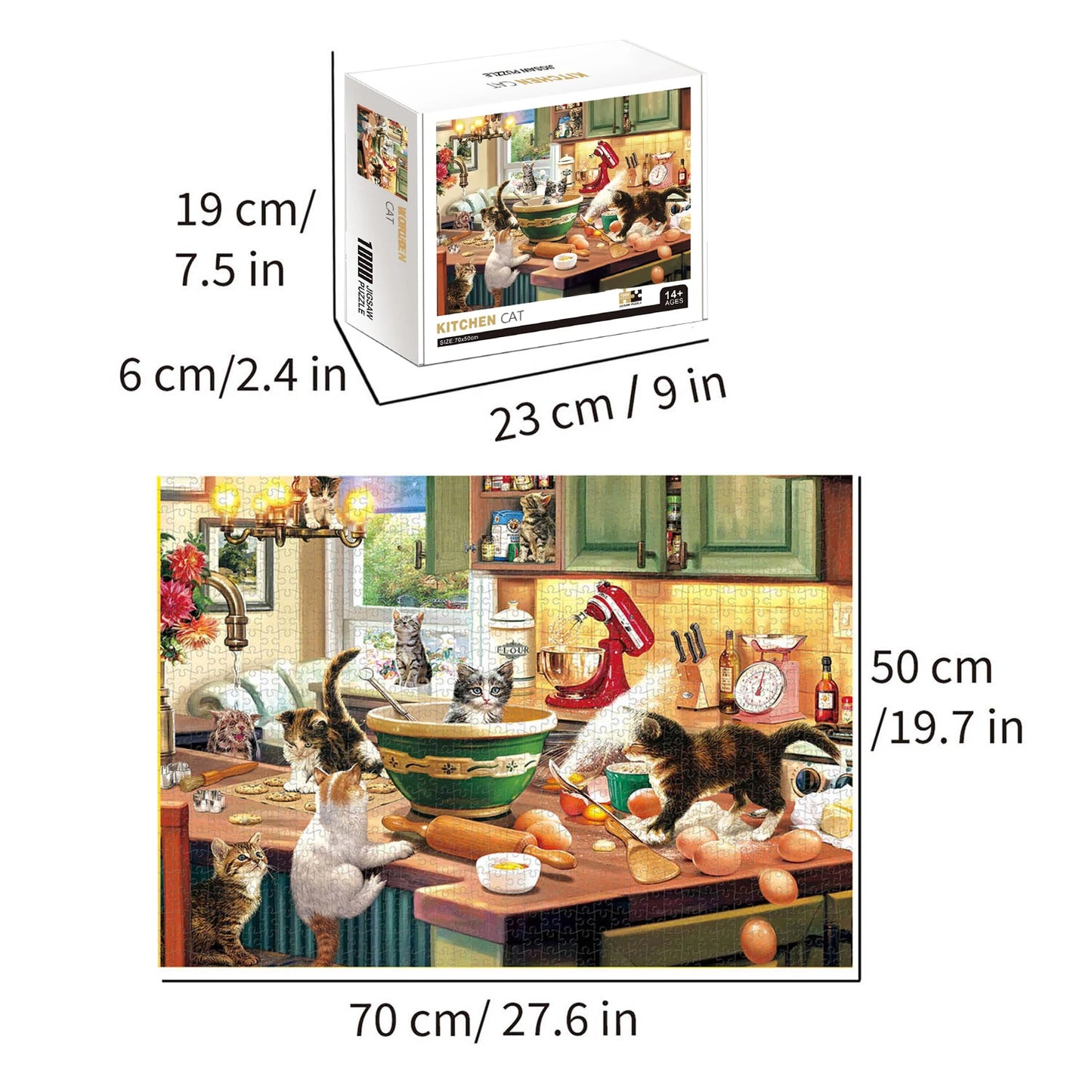 1000 Pieces Kitchen Cat Jigsaw Puzzle