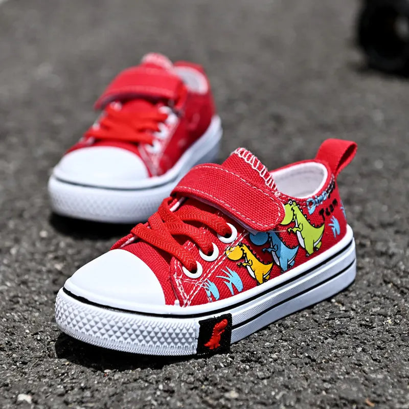 Dinosaur Print Canvas Sneakers