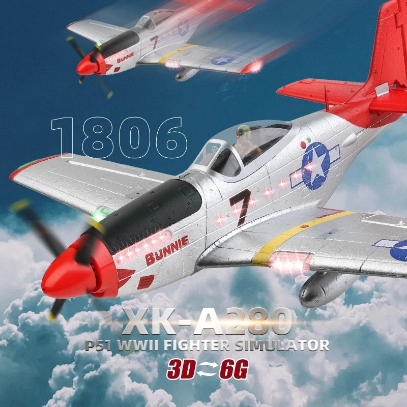 XK A280 P-51 Mustang "Bunnie" Brushless RC Plane