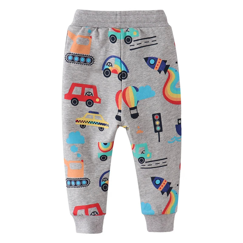 Little Maven | Cartoon Doodle Transport Print Sweatpants