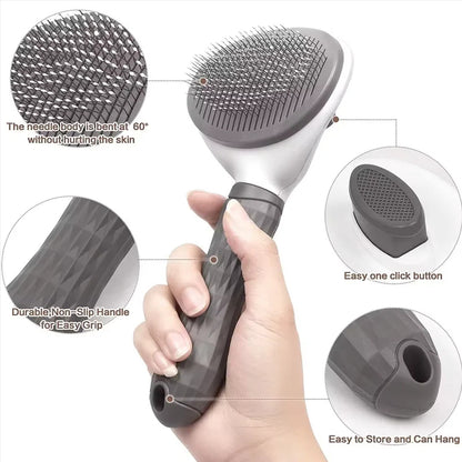 Pet Grooming Brush With Rounded Comb Tip