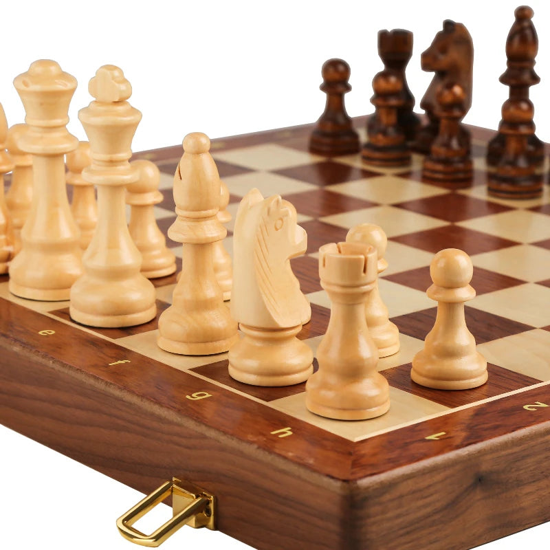 Handmade Solid Walnut Wooden Chess Set