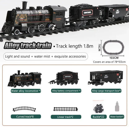 Alloy Smart Vintage Steam Effect Locomotive Freight Train