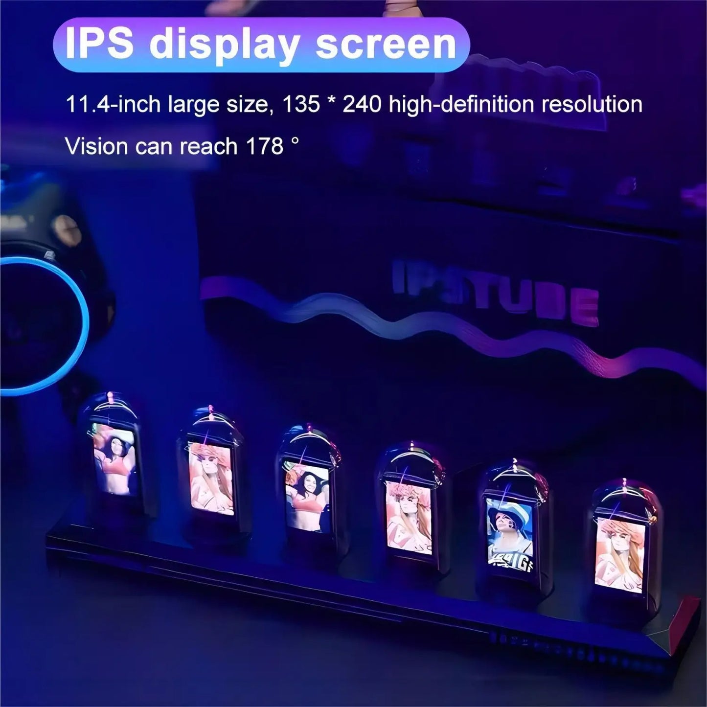 Customisable Digital Nixie Tube Table LED IPS Colour Screen Lights