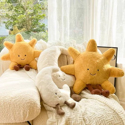 Smile Face Moon & Sun Plush Cushion