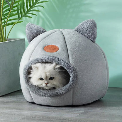 Deep Sleep Fleece Lined Cat Cave Bed