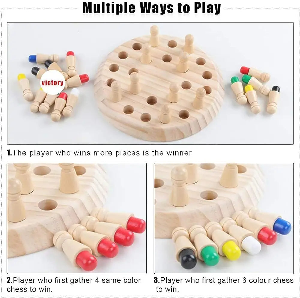 Innoplay Montessori Wooden Memory Match Stich Colour Game