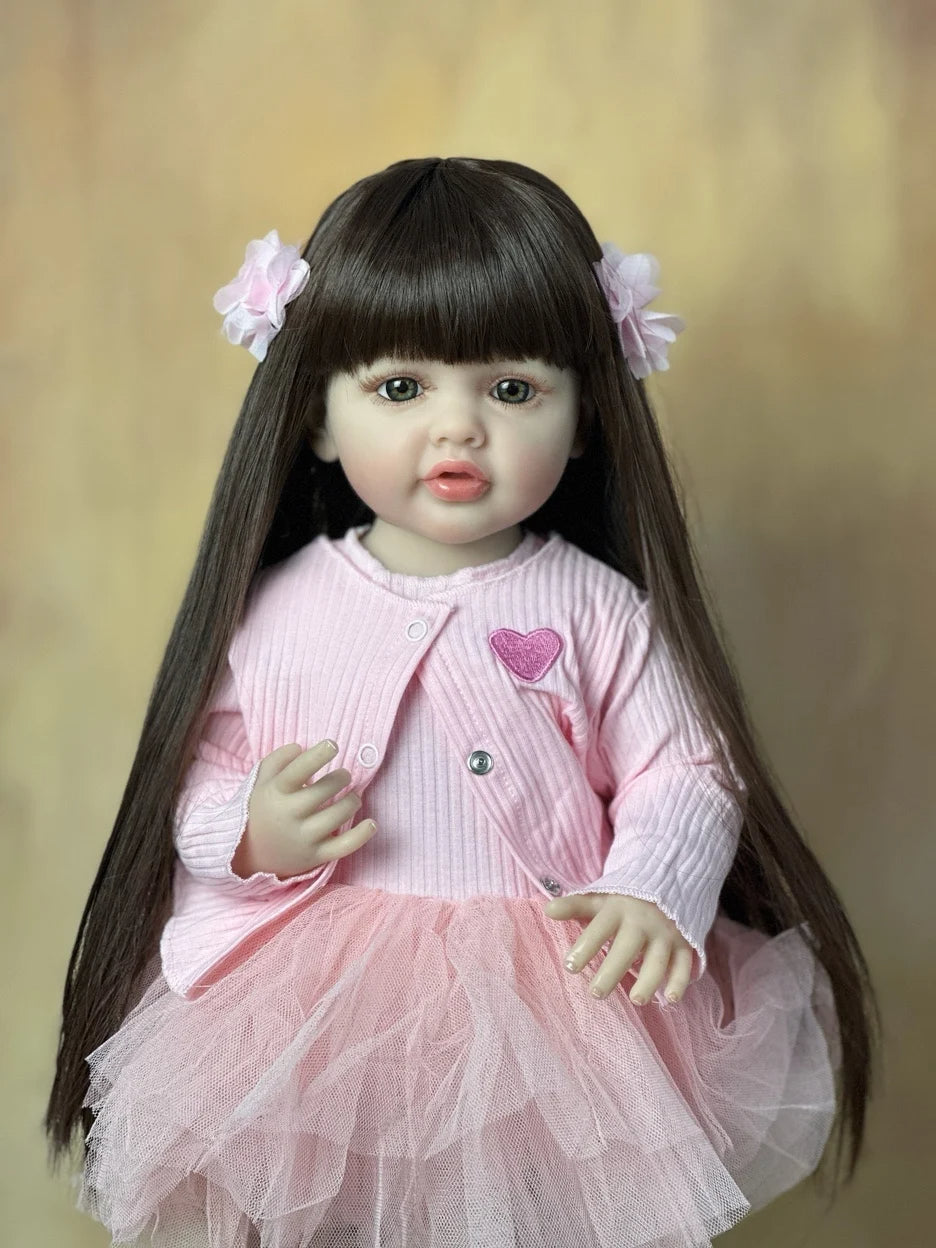 BZDOLL Signature Dress Up Lifelike Fashion Doll with Long Brunette Hair