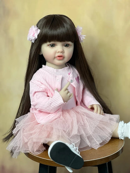 BZDOLL Signature Dress Up Lifelike Fashion Doll with Long Brunette Hair