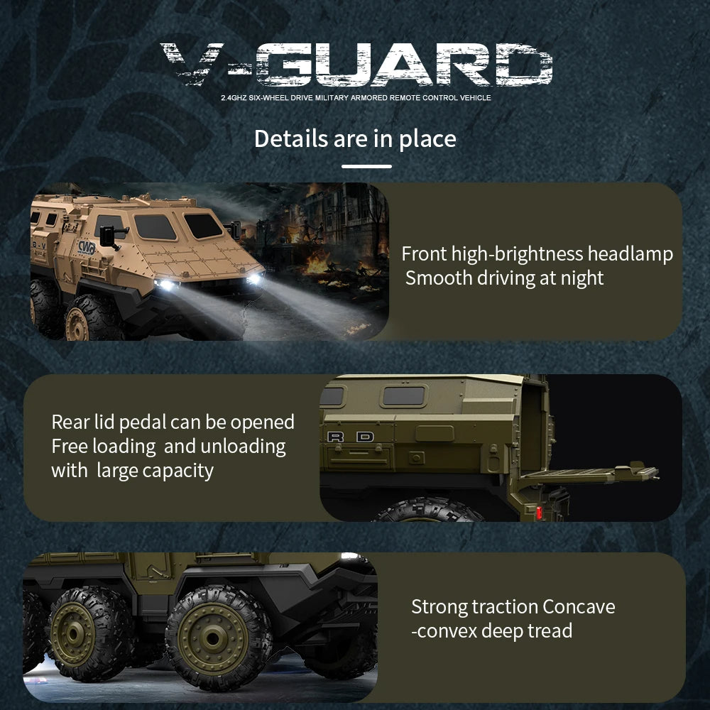 V-Guard 9510E6 1:16 6WD Multi Terrain Remote Controlled APC