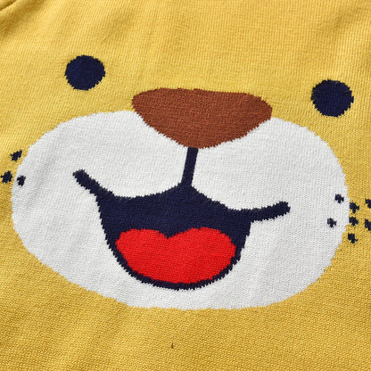 Children's Gold Teddy Bear Print Sweater