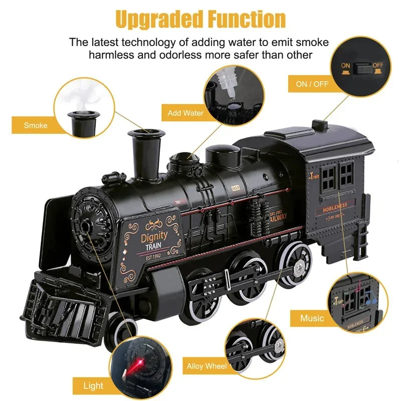 Alloy Smart Vintage Steam Effect Locomotive Freight Train