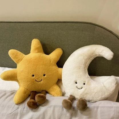 Smile Face Moon & Sun Plush Cushion