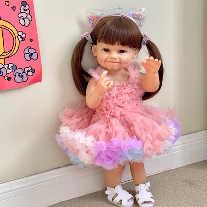 EverFaye Amelina Doll Pink Ruffled Dress and Accessories