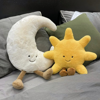 Smile Face Moon & Sun Plush Cushion