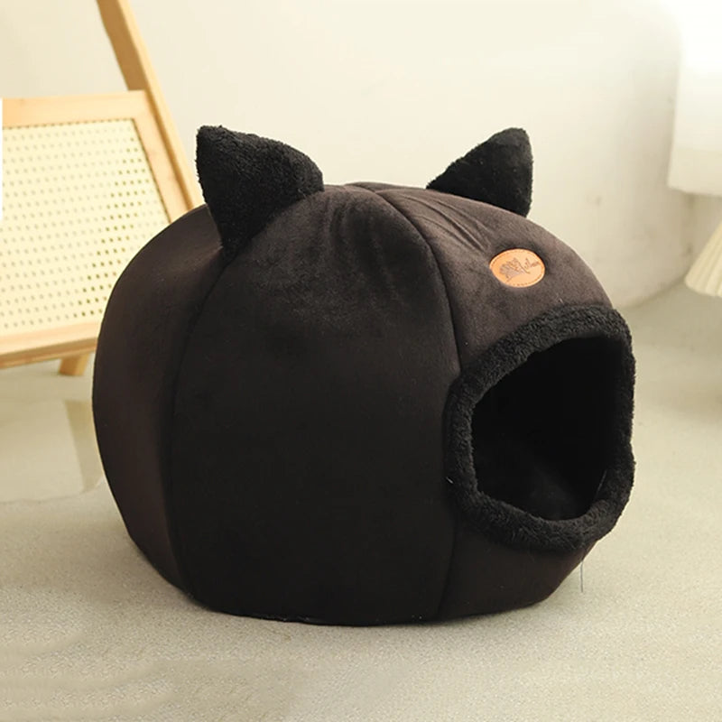 Deep Sleep Fleece Lined Cat Cave Bed