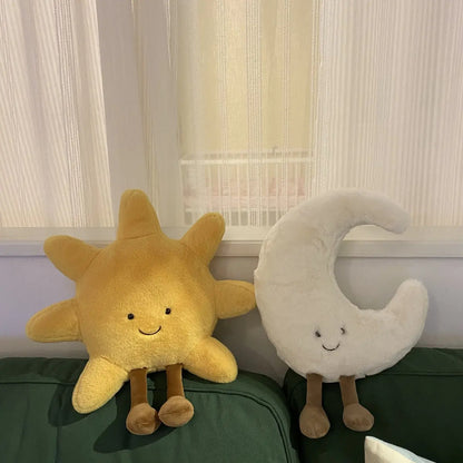 Smile Face Moon & Sun Plush Cushion