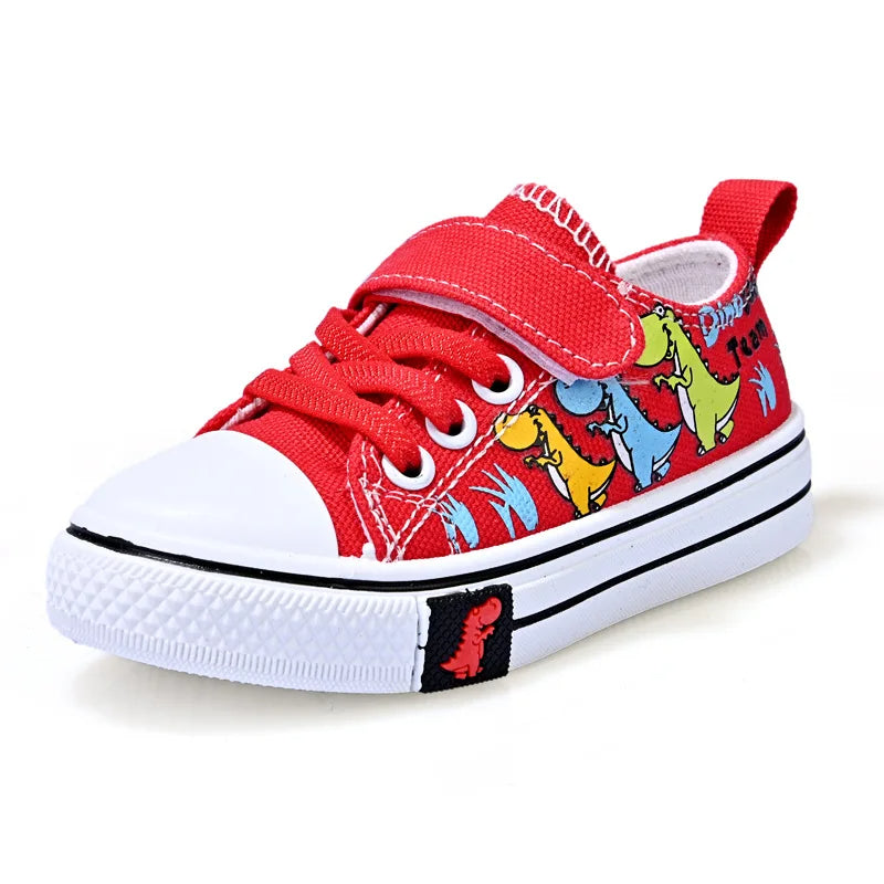 Dinosaur Print Canvas Sneakers