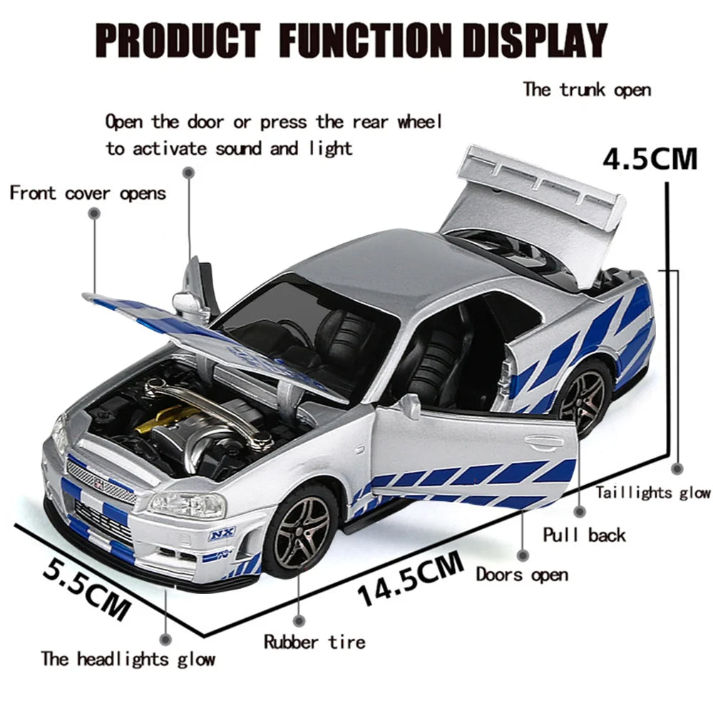 Skyline Ares GTR R34 Diecast Sports Car