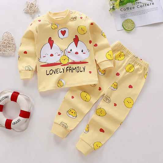 Children's Custard Cream Chicken Family Print Outfit Set