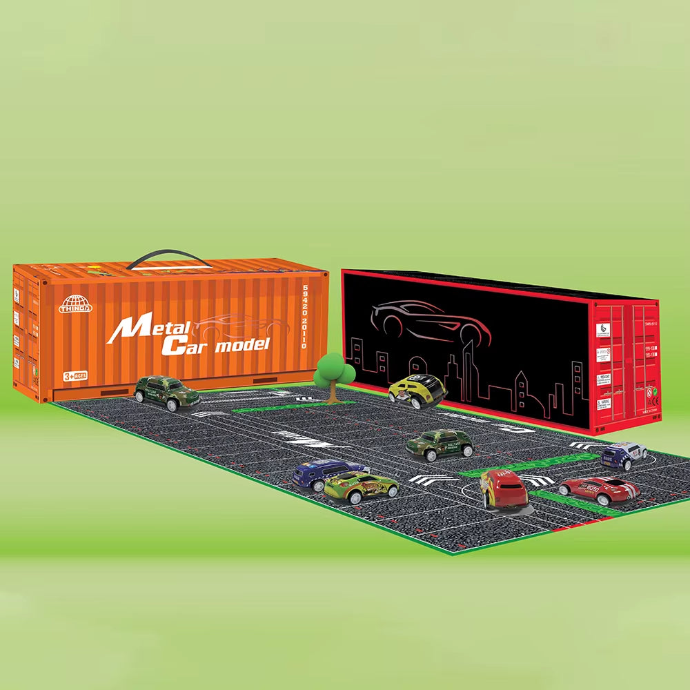 Thinga Pull Back Race Car Set With Container Gift Box