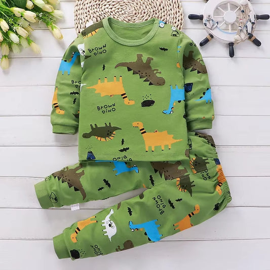 Children's Green and Dinosaur Print Outfit Set