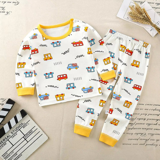 Children's Car Doodle Print Outfit Set