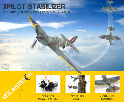 Volantex Spitfire RC-Flugzeug 2,4 GHz 4-Kanal RTF