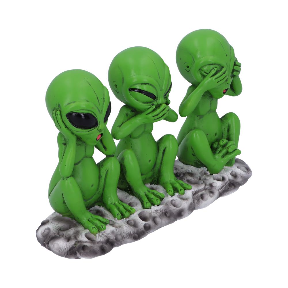 Three Wise Martians See No Hear No Speak No Evil Alien Figurines