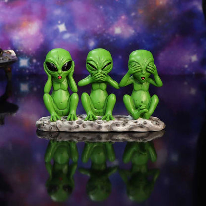 Three Wise Martians See No Hear No Speak No Evil Alien Figurines