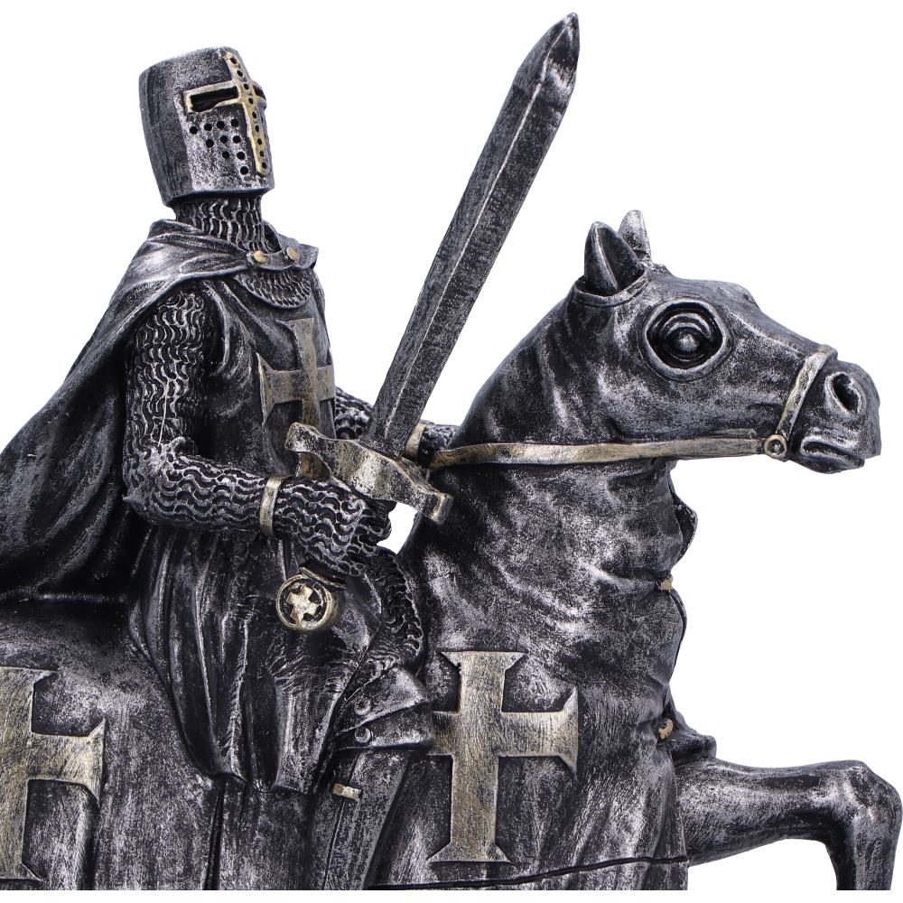 To Serve – Majestic Templar Knight Figurine on Horseback