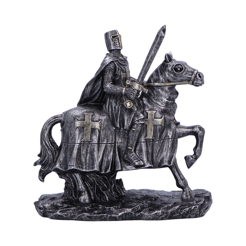 To Serve – Majestic Templar Knight Figurine on Horseback