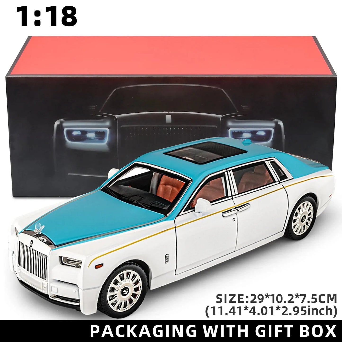 1:18 Scale Rolls Royce Phantom Diecast Zinc Alloy Car Model